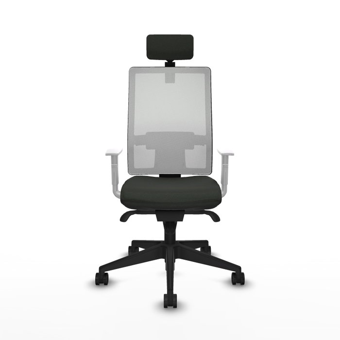 PIQUERAS Y CRESPO Silla de oficina Horna con mecanismo Sincro, Negro y Blanco