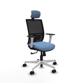 PIQUERAS Y CRESPO Silla de oficina Yunquera con mecanismo Sincro, Azul cielo y Negro