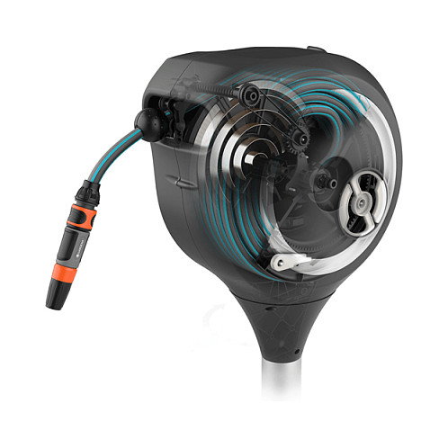 Gardena Terrassen-Schlauchbox RollUp M 20 m Manguera Negra Resistente UV Diámetro 1,1 cm
