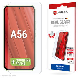 Displex Protector de Pantalla de Cristal Templado para Samsung Galaxy A56, Resistente a Rayones e Impactos, 10H, 92% Transmisión de Luz, Transparente, Kit de Aplicación 02068
