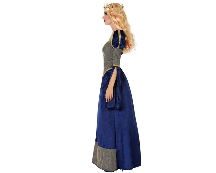 Atosa Disfraz Dama Medieval Mujer Adulto Azul Real XS-S