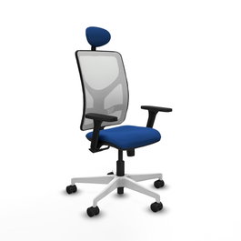PIQUERAS Y CRESPO Silla de oficina Motilla con mecanismo Sincro, Azul y Blanco