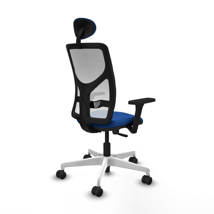 PIQUERAS Y CRESPO Silla de oficina Motilla con mecanismo Sincro, Azul y Blanco