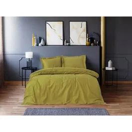 Juego de Cama 220x240 cm + 2 Fundas de Almohada 60x60 cm - 100% Algodón Satén - Verde