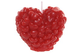 DKD Home Decor Vela de Cera con Forma de Corazón, Rojo