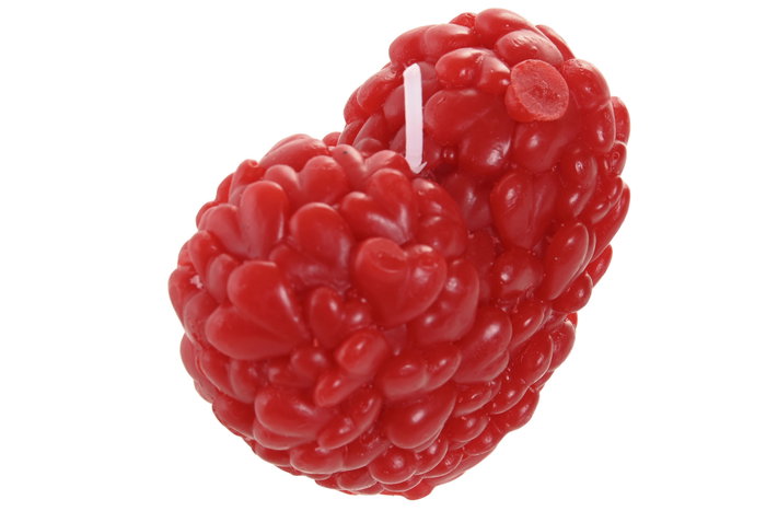 DKD Home Decor Vela de Cera con Forma de Corazón, Rojo
