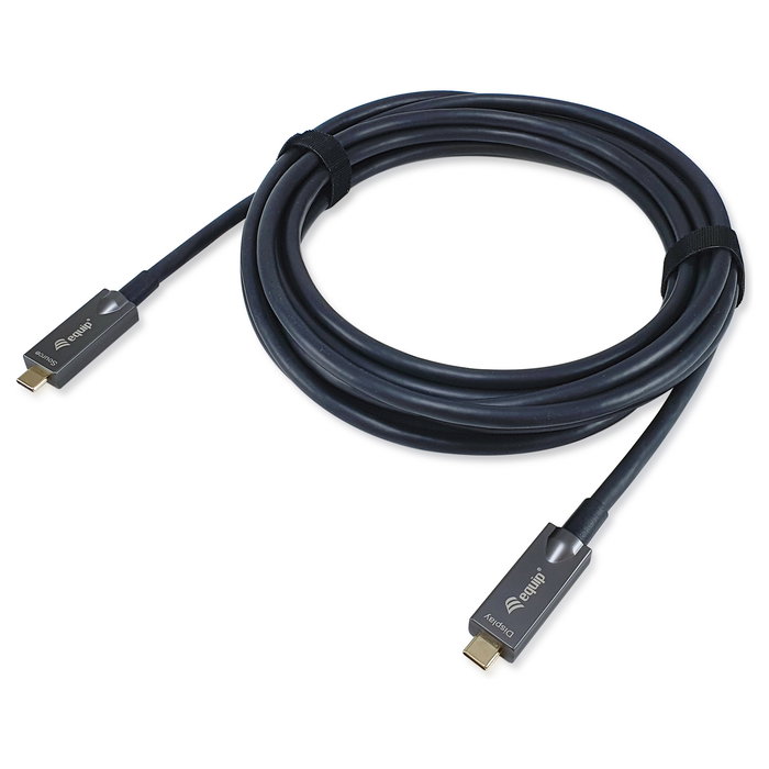 EQUIP Cable USB-C 119462 Macho a Macho 10m 3A 60W 4K/60Hz Negro USB 3.2 Gen 2 DisplayPort Negro