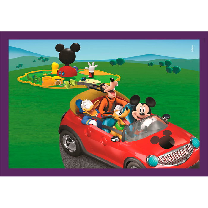 Clementoni 21755 - Puzzle Pro 4 en 1 Disney La Casa de Mickey Mouse - 12, 16, 20 y 24 Piezas Progresivas - A Partir de 3 Años