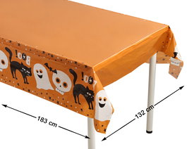 Mantel Halloween Infantil Temático 183x132 cm Diseño Alegre y Colorido para Fiestas Infantiles