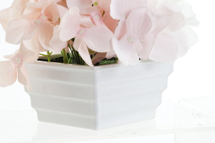 DKD Home Decor Macetero de PVC y Tela Rosa 20x17x24 cm