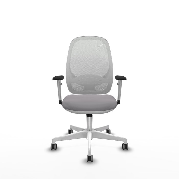 PIQUERAS Y CRESPO Silla de oficina Cilanco con mecanismo Sincro, Gris y Blanco