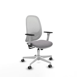 PIQUERAS Y CRESPO Silla de oficina Cilanco con mecanismo Sincro, Gris y Blanco