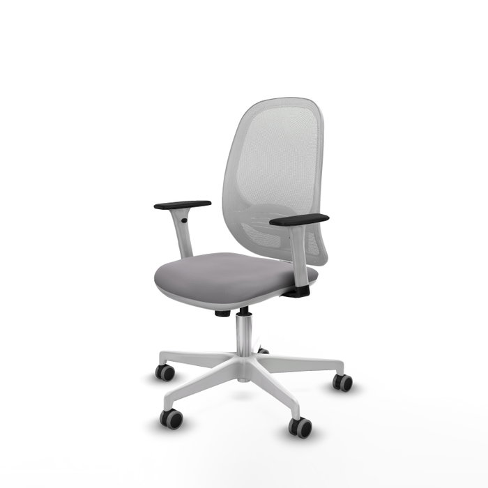 PIQUERAS Y CRESPO Silla de oficina Cilanco con mecanismo Sincro, Gris y Blanco