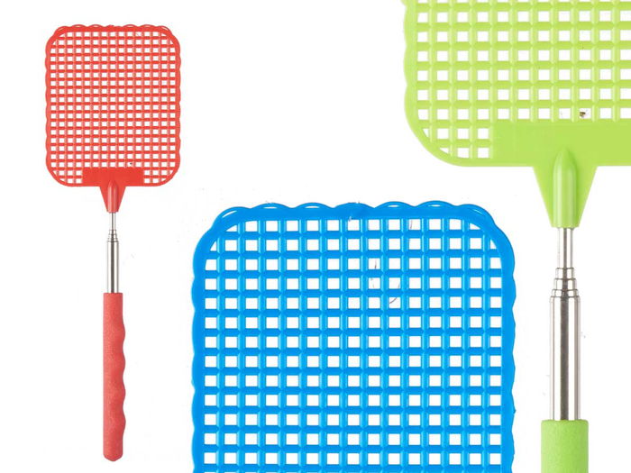 Ibergarden Matamoscas Telescopico 3 Colores Surtidos 60.5 x 8.2 x 1.2 cm Plastico (Set de 24)