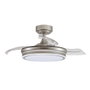 Cristalrecord Moss Ventilador de Techo LED con Aspas Retráctiles, Níquel