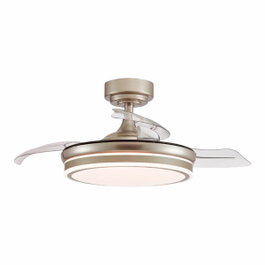Cristalrecord Moss Ventilador de Techo con Aspas Retráctiles Níquel