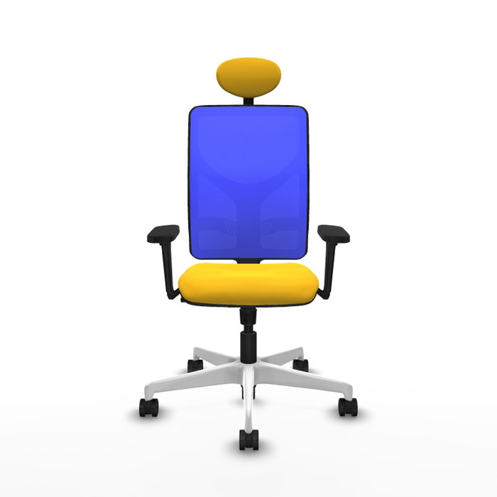 PIQUERAS Y CRESPO Silla de oficina Motilla con mecanismo Sincro, Amarillo y Azul