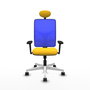 PIQUERAS Y CRESPO Silla de oficina Motilla con mecanismo Sincro, Amarillo y Azul