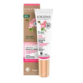 LOGONA Contorno de Ojos Serum-Crema Rosas 15ml - Hidrata y reduce ojeras, antiedad para piel normal y seca Bio