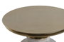 DKD Home Decor Mesita Auxiliar Dorado Blanco Rozado Metal Madera 41 x 53 x 41 cm