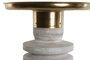 DKD Home Decor Mesita Auxiliar Dorado Blanco Rozado Metal Madera 41 x 53 x 41 cm