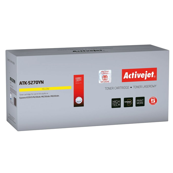 TÓner activejet atk-5270yn (reemplazo para kyocera tk-5270y - supreme - 6000 pÁginas - amarillo) TÓner activejet atk-5270yn (reemplazo para kyocera tk-5270y - supreme - 6000 pÁginas - amarillo)