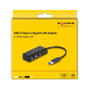 DeLOCK Adaptador USB Tipo-A a 2 x LAN Gigabit Negro