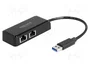 DeLOCK Adaptador de red USB Tipo-A con 2 puertos Gigabit LAN RJ45