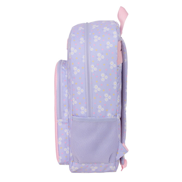 Mochila Escolar Safta Bouquet Rosa Lila 30 x 46 x 14 cm