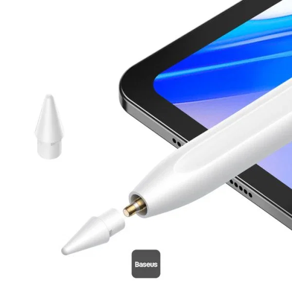 Baseus Stylus 2 Series con Indicador - Lápiz Táctil para Tablet, Color Blanco