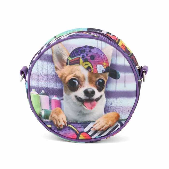 Karactermania Krazymals Bolso Bandolera Redondo Chihuahua Lila Sintético