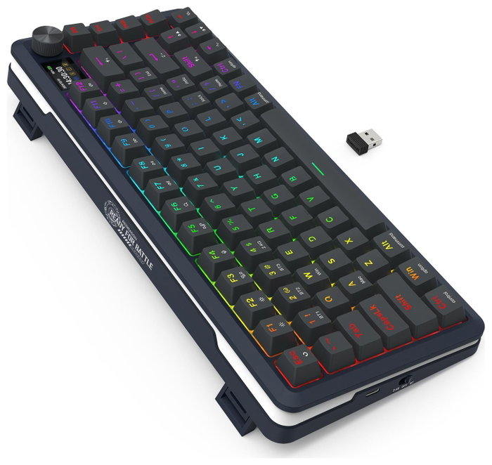 Redragon Flekact K708-RGB-PRO Teclado Mecánico Inalámbrico para Gaming Layout Polaco 81 Teclas Retroiluminación RGB Negro