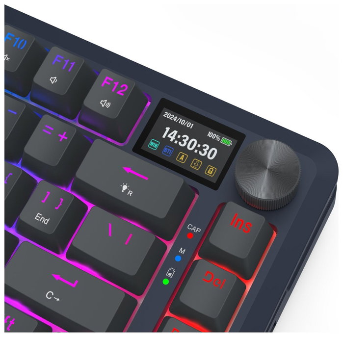 Redragon Flekact K708-RGB-PRO Teclado Mecánico Inalámbrico para Gaming Layout Polaco 81 Teclas Retroiluminación RGB Negro