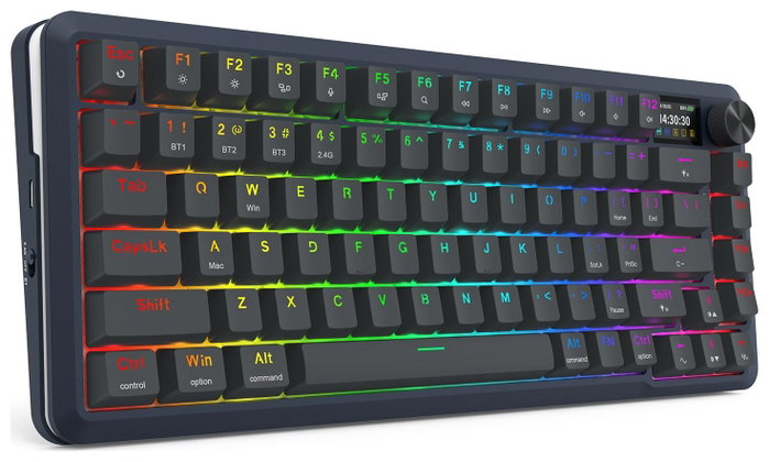 Redragon Flekact K708-RGB-PRO Teclado Mecánico Inalámbrico para Gaming Layout Polaco 81 Teclas Retroiluminación RGB Negro