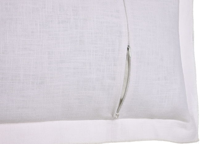 DKD Home Decor Cojin Cottage Blanco Roto 30 x 50 cm (2 Unidades) Lino Con Flecos