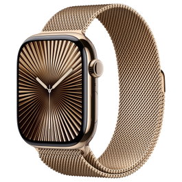 Apple Watch Series 10 GPS + Cellular 46 mm Caja Titanio Oro Gold Milanese Loop M/L