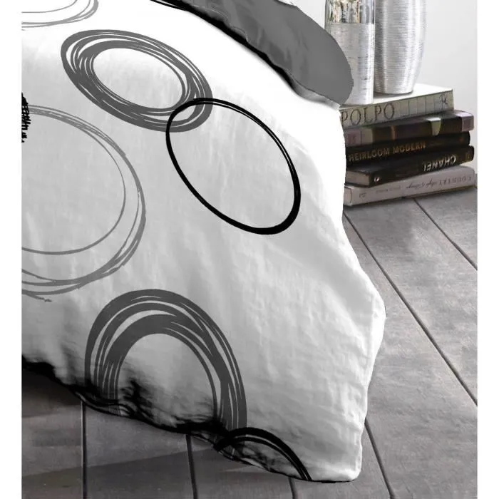 Home Linge Passion HOM3701393708296 Conjunto de edredones de microfibra, 240x260 cm, 2 fundas de almohada 63x63 cm, gris claro