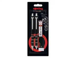 Rotring Tikky Set Portaminas 0.5 mm Negro, Bolígrafo Punta M, Goma B20 y 12 Minas HB