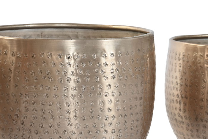 DKD Home Decor Set de 5 Maceteros de Aluminio Dorado 35x35x29,5 cm