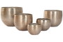 DKD Home Decor Set de 5 Maceteros de Aluminio Dorado 35x35x29,5 cm