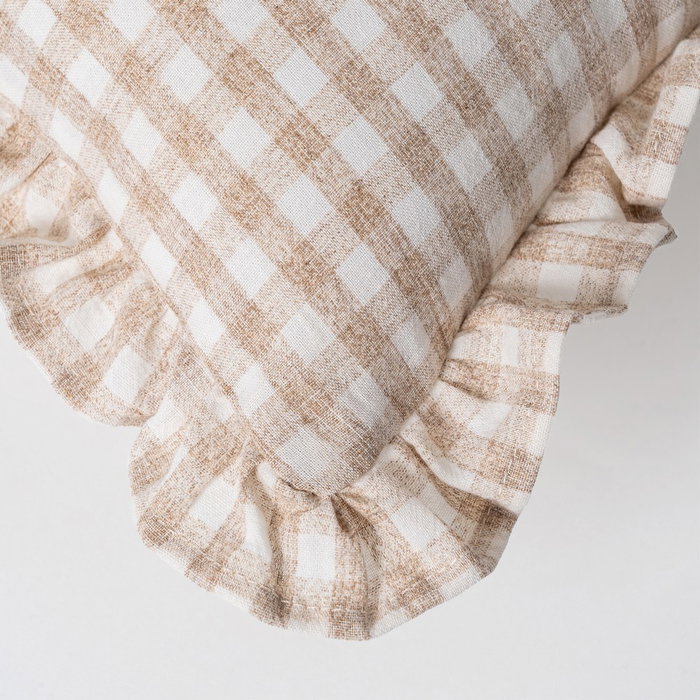 Ixia Cojín Cuadros Beige Algodón 43 x 43 cm