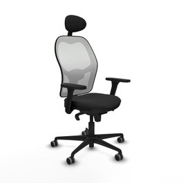 PIQUERAS Y CRESPO Silla de oficina Jorquera con mecanismo Sincro, Negro y Blanco