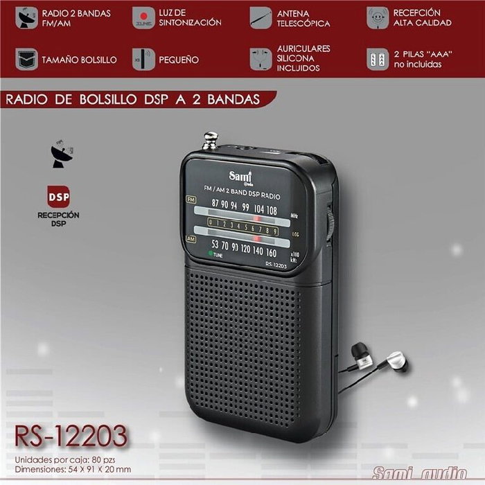 SAMI Radio sami 2 bandas negro con auricular