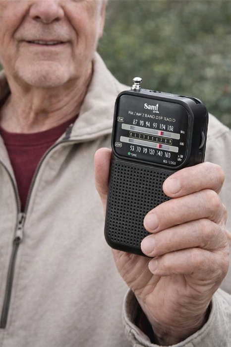 SAMI Radio sami 2 bandas negro con auricular