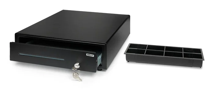 Safescan LD-4141 Cajón de Efectivo Electrónico Metálico Negro - 4 Billetes, 8 Monedas, 410 mm, 12V