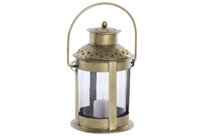 DKD Home Decor Farola Oriental Dorado 13 x 22 x 14 cm Hierro y Cristal