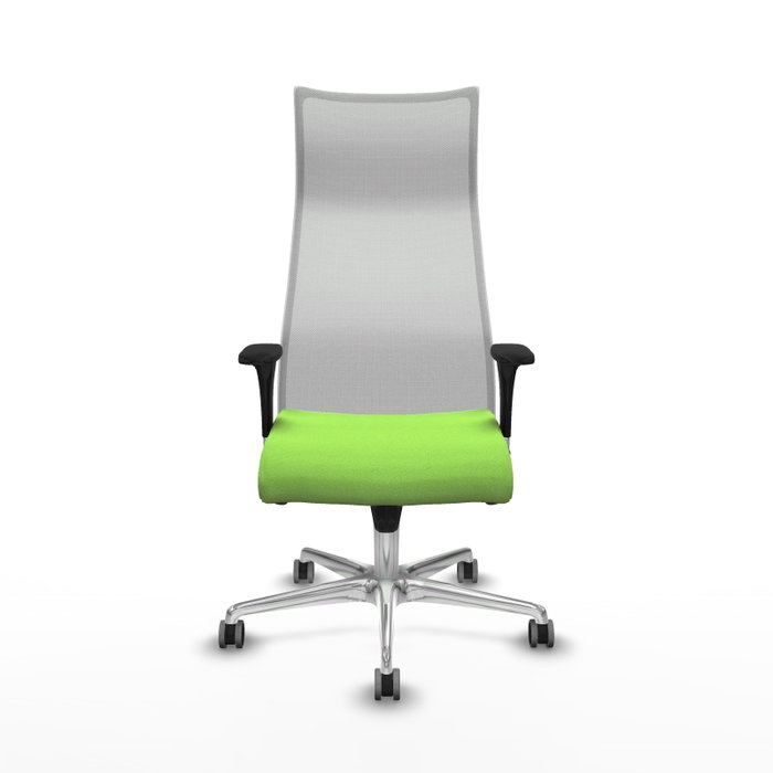 PIQUERAS Y CRESPO Sillón Albacete Pistacho y Blanco con Mecanismo Sincro y Base de Aluminio
