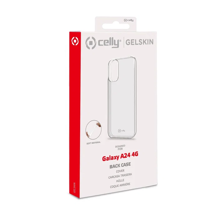 Celly GelSkin1038 Funda para Samsung Galaxy A24 4G, Transparente, Compatible con Pantalla de 6.5 Pulgadas