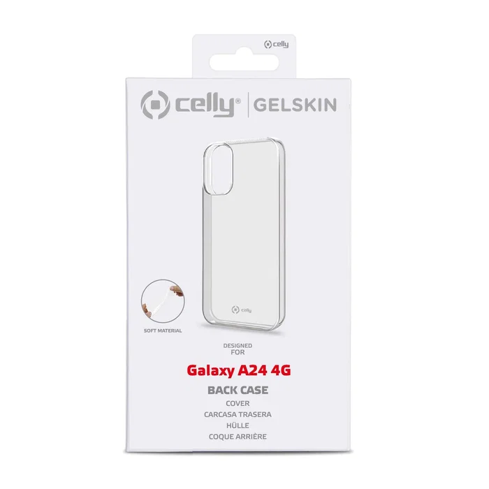 Celly GelSkin1038 Funda para Samsung Galaxy A24 4G, Transparente, Compatible con Pantalla de 6.5 Pulgadas
