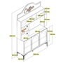 Hanah Home Lyon 120 Mueble Barra de Café con Almacenamiento, 120cm Ancho, 202cm Alto, Atlas y Negro